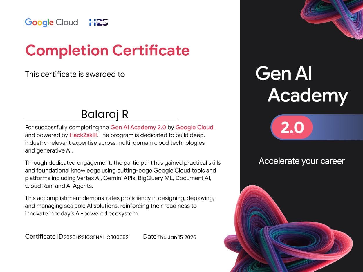 Gen AI Academy 2.0 — Cloud Track (Hack2skill)